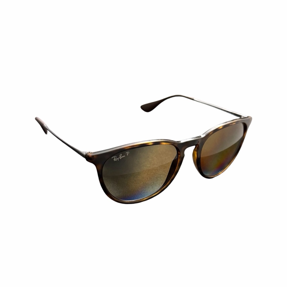 Ray-ban Erika Polarized Sunglasses Polished Brown Light Havana w Brown Case Used - Picture 3 of 12